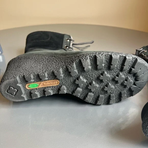 Women's Timberland Earthkeepers Amston Roll Top Black Boots Size 8 - Picture 8 of 11